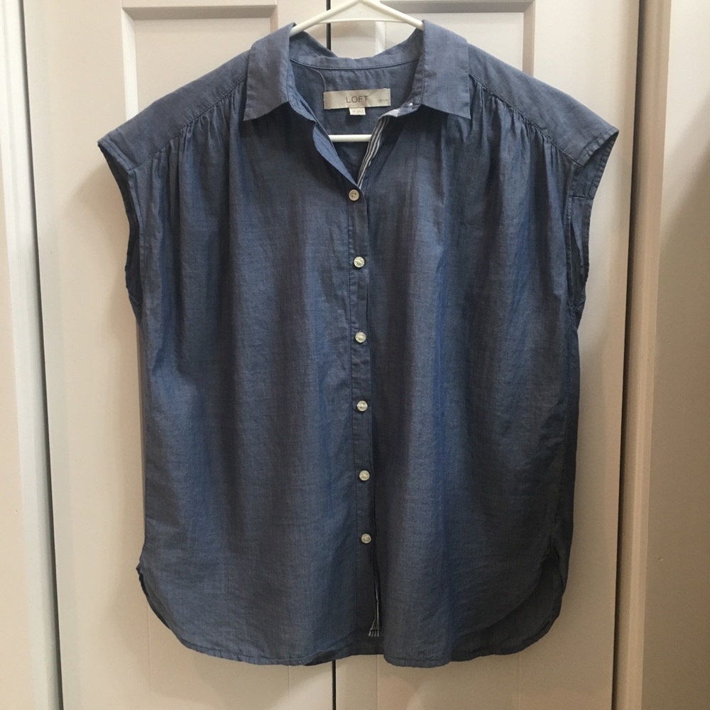 Sleeveless Chambray Shirt by Loft